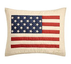 American Flag Reversible Quilted Shams | Pottery Barn (US)