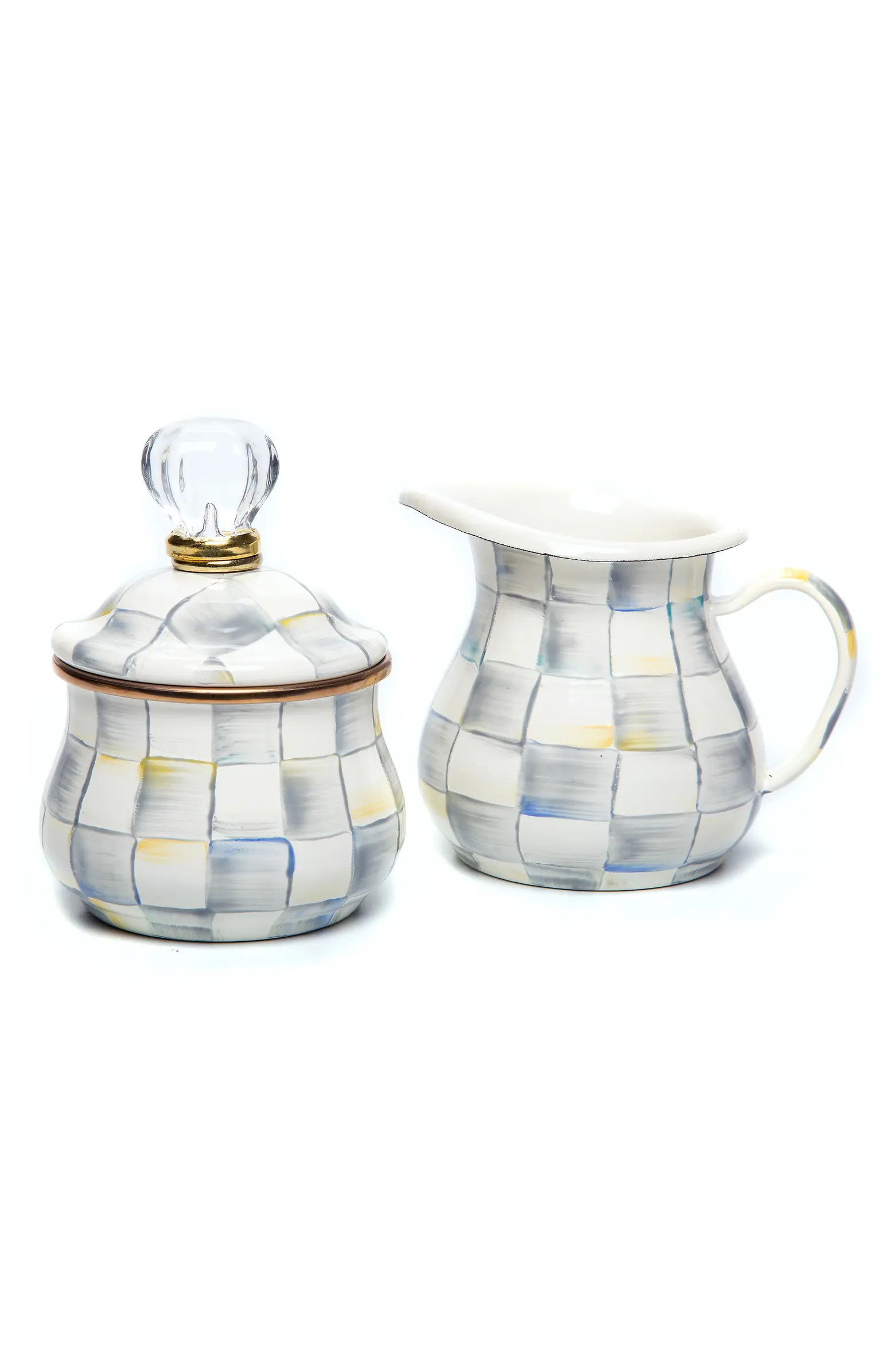 MACKENZIE CHILDS Sterling Check Enameled Steel Creamer & Sugar Set | Nordstrom | Nordstrom