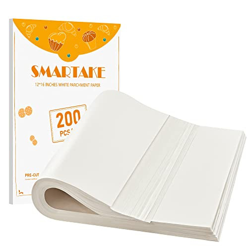SMARTAKE 200 Pcs Parchment Paper Baking Sheets, 12x16 Inch Non-Stick Precut Baking Parchment, Sui... | Amazon (US)