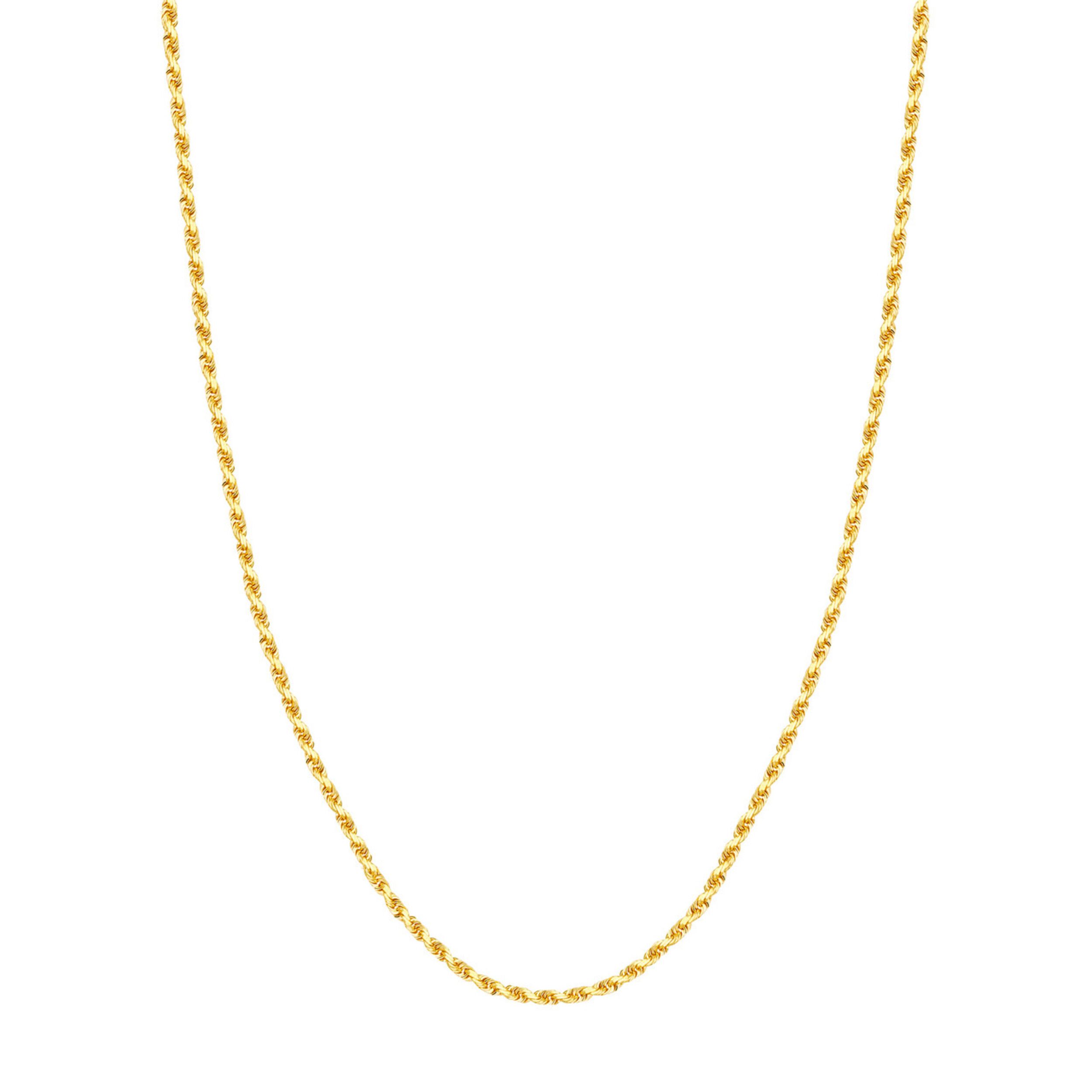 10K Yellow Gold 24" 2.70mm D/C Rope Chain Necklace w/ Lobster Lock - Women | Walmart (US)