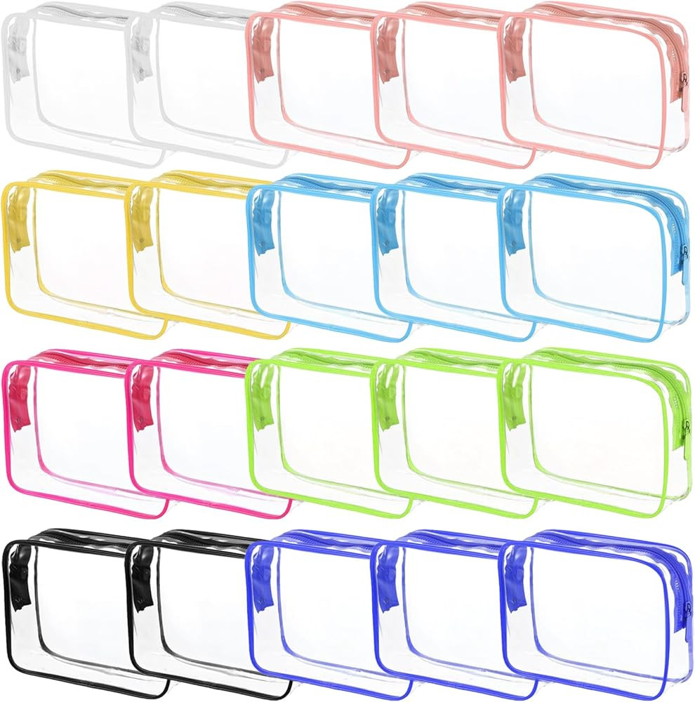 20 Packs Clear Cosmetics Bags for Women Men Waterproof Toiletry Bags PVC Makeup Bags Organizer Ca... | Amazon (US)