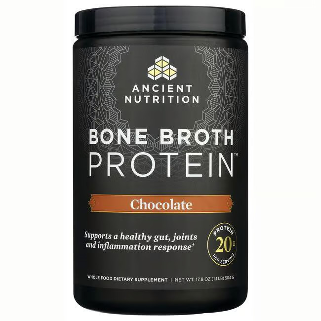 Ancient Nutrition Bone Broth Protein - Chocolate Vitamin | 20 G Protein 17.8 oz Powder | Swanson