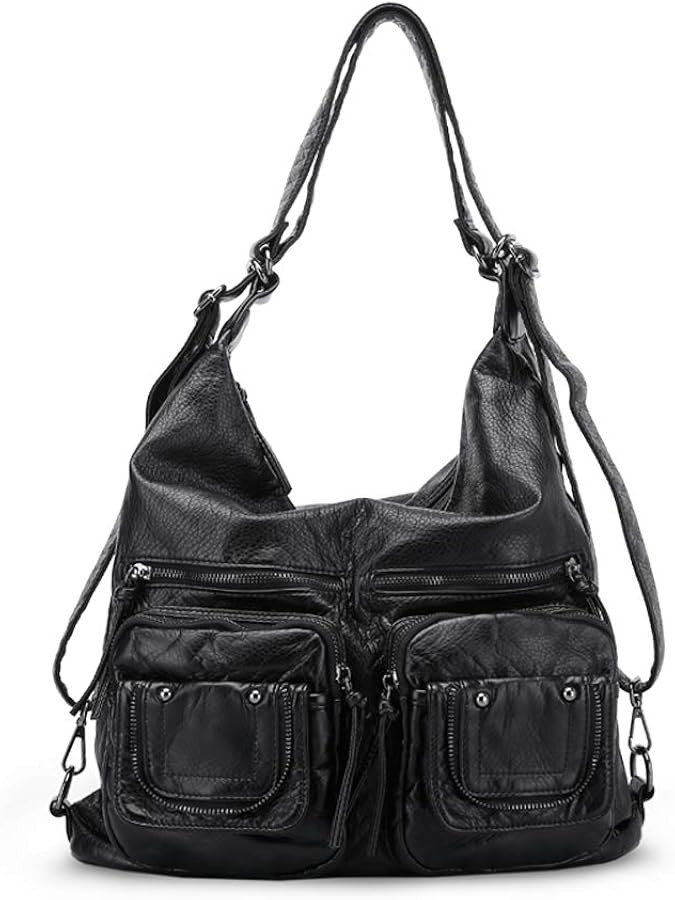 Soft Washed PU Leather Women's Hobo Handbags | Amazon (US)