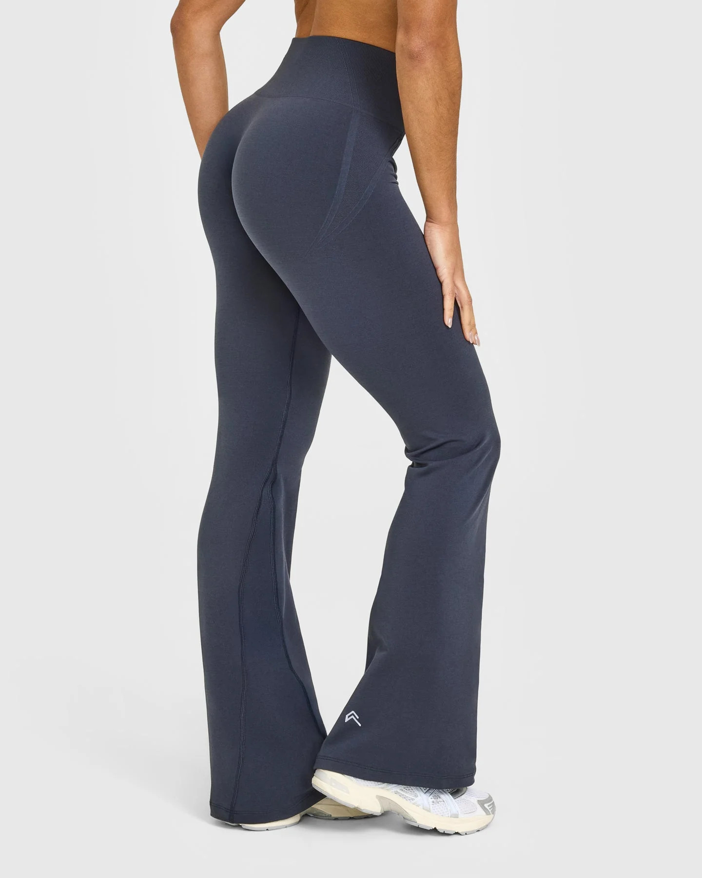 EffortlessLift™ Seamless Flared Pants with White Logo 
 True Blue | Oner Active (UK / US)