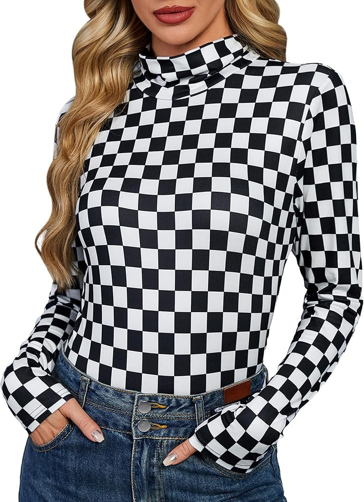 Totatuit Women's Turtleneck Long Sleeve Shirts Lightweight Fall Fashion Basic Thermal Underwear T... | Amazon (US)
