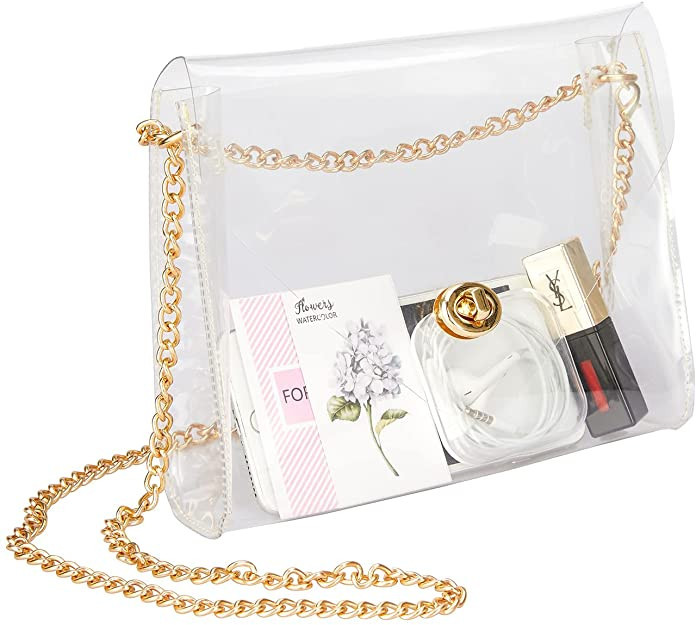HAOGUAGUA Clear Purse for Women, Clear Bag Stadium Approved, See Through Clear Handbag for Concer... | Amazon (US)