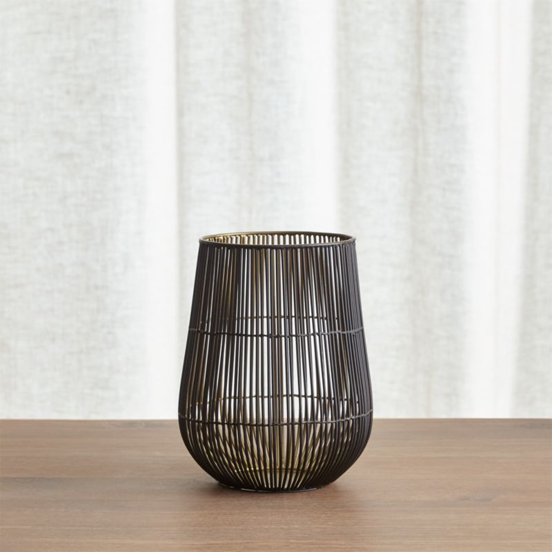 Kent Wire Hurricane Candle Holder 8" + Reviews | Crate and Barrel | Crate & Barrel