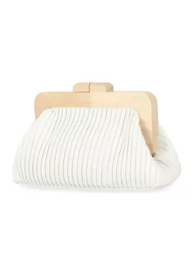 Jessica McClintock Shae - Soft Pleated Wooden Handle Clutch | Belk