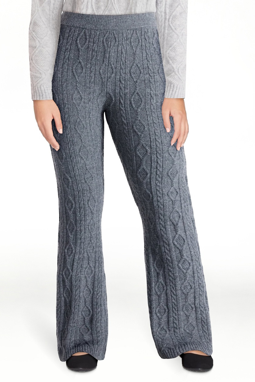 No Boundaries Cable Knit Flare Sweater Pants, 29.5'' Inseam, Women's - Walmart.com | Walmart (US)