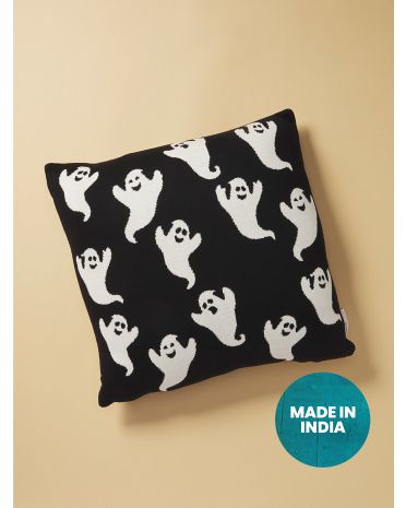 Made In India 18x18 Knit Ghosts Pillow | HomeGoods