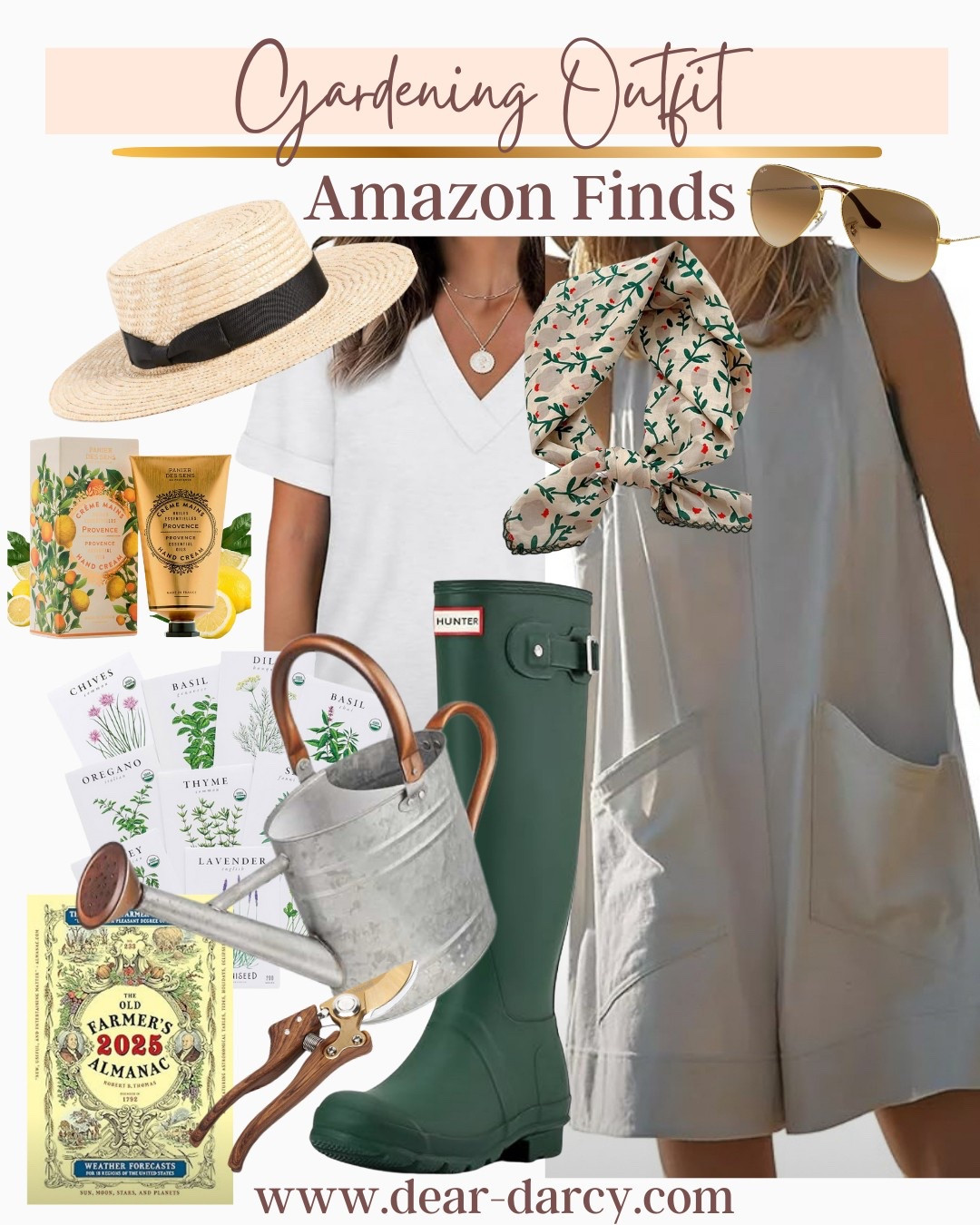 Do you love to Garden? Or have a loved one who does? 

Here’s a cute outfit inspo that makes for great gifts as well

Amazon finds that are affordable and cute
Short overalls 
White tee
Hunter boots 
Straw hat 
Cute cotton neck scarf 
Sun glasses 
Water can
Seeds 
Gardner’s hand lotion 
Sheers 
Farmer’s almanac 


#LTKFindsUnder50 #LTKStyleTip #LTKGiftGuide