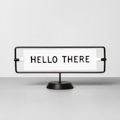 'Hello There / Miss You Already' Reversible Sign White/Black - Hearth & Hand™ with Magnolia | Target