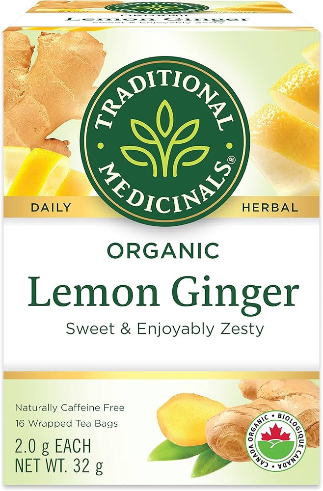 Traditional Medicinals Lemon Ginger Tea, 16 Count Tea Bags | Amazon (CA)