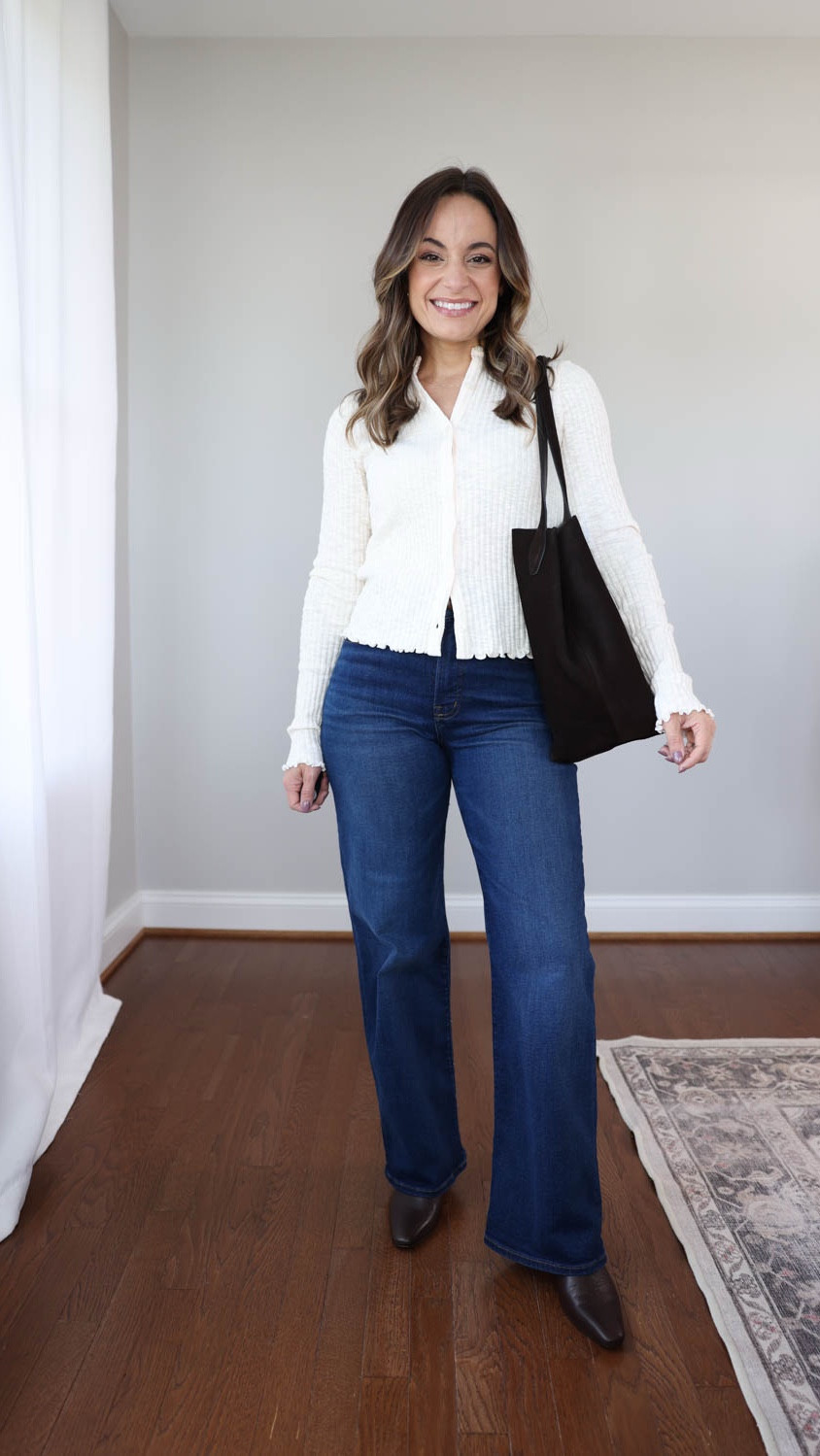 My picks from the @madewell insiders sale! 

Take 30% purchase off sitewide for Insiders (some exclusions apply). If you’re an insider just log into your account to get the discount and if you’re new, just sign up on the Madewell site! 

Lettuce Hem Cardigan: XXS
Perfect Vintage Wide Leg Jeans in Pipestone Wash: Petite 24 | tts | stretch denim | 10.5” rise | 28” inseam 
Dimes Boots - tts in turkish coffee

Greta Ballet Flats - tts in dried acorn
Suede Studded Tote in dried acorn
Suede Shopper Tote in Dark Carob 
Balloon Jeans in Rinse Wash: Petite 24 | tts | 27” inseam | exaggerated barrel leg

#madewell #madewellpartner #ad 

#LTKSaleAlert #LTKPetite