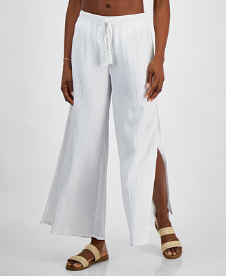 Women's Cancun Wide-Leg Swim Cover-Up Pants | Macy's