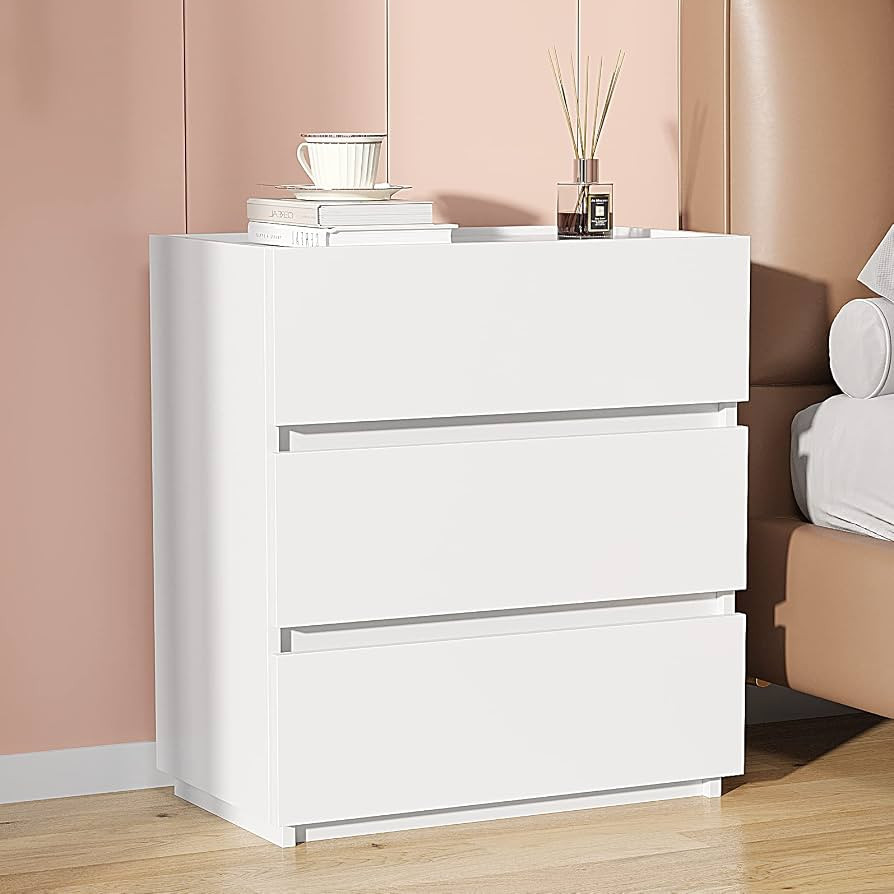 3 Drawer Dresser, Wood Nightstand for Bedroom, Modern Closet Drawers Stackable Storage Cabinet fo... | Amazon (US)