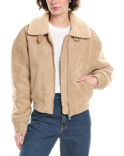 Blank NYC Women's Faux Suede Bomber Jacket, Beige | Amazon (US)