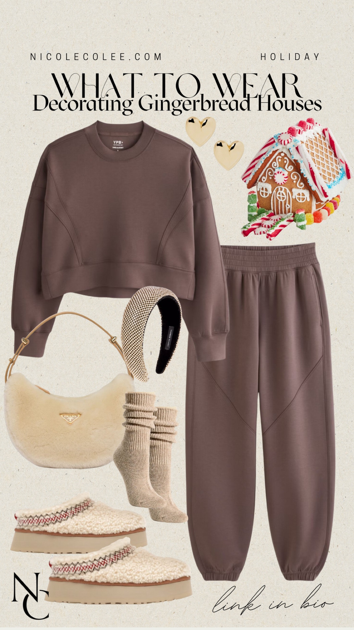 What to wear: Decorating Gingerbread Houses Edition 🤎 

Wearing size small in top and pants. 

Loungewear ideas, holiday style, casual style, winter outfit, Ugg’s, Abercrombie, Prada, Amazon 

#nicolecolee #holiday #holidayoutfit #holidaystyle #fashionstyle #influencer #fashionblogger #christmas 

#LTKHoliday #LTKGiftGuide #LTKSeasonal