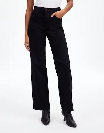 The Perfect Vintage Wide-Leg Jean in Black Rinse Wash | Madewell