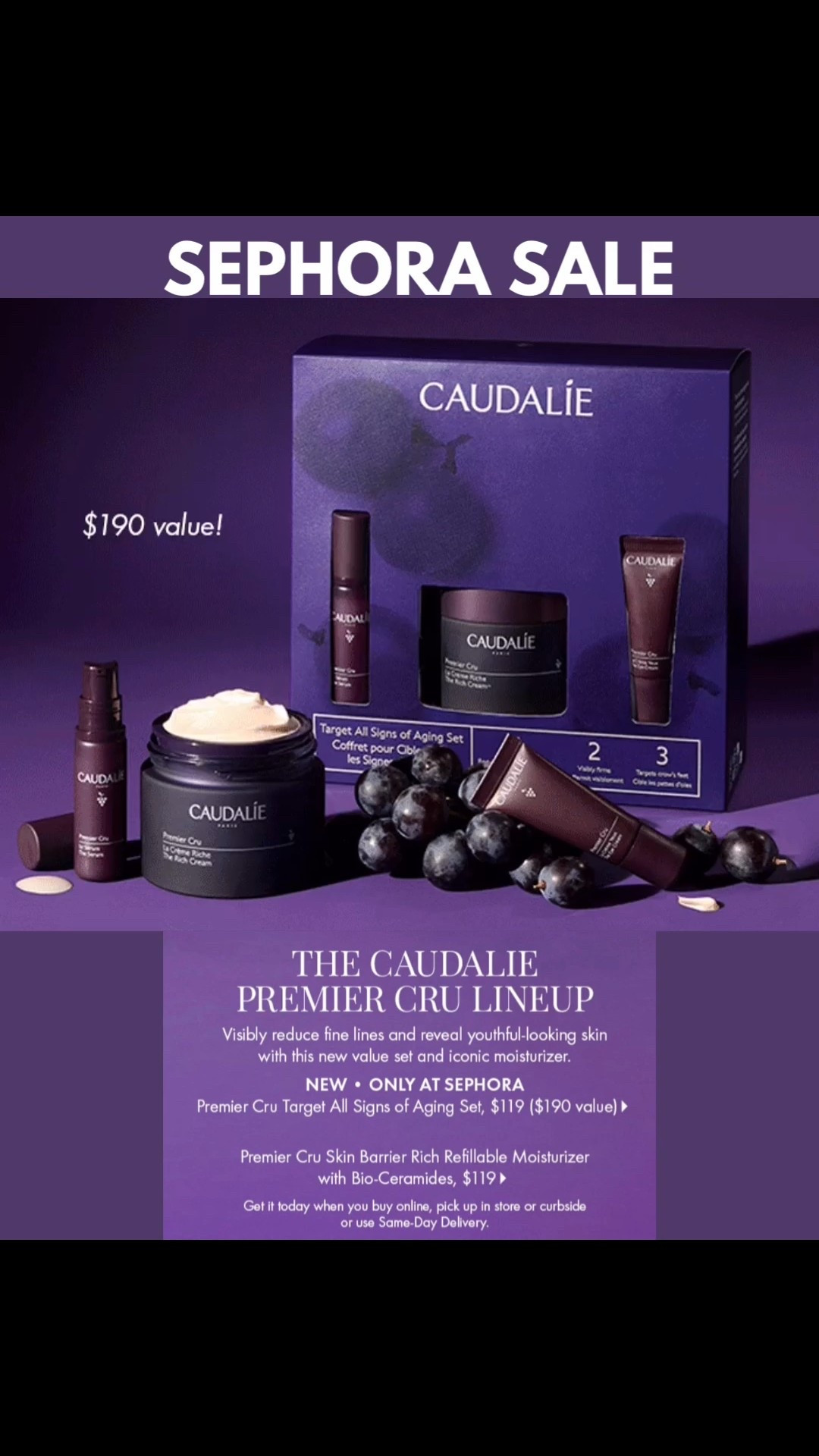 If you are looking for some serious Anti Aging Skincare I present caudalie at Sephora!! Targets all signs of Aging - On SALE with FREE Shipping ‼️ 
Skincare - Self Care - Moisturizing - Beauty- Sephora 

Follow my LTK @fashionistanyc on the @shop.LTK app to view this post and get my exclusive app-only content!

#liketkit #LTKmorningroutine #LTKselfcare #LTKSaleAlert #LTKBeauty
@shop.ltk
https://liketk.it/5Mxmb