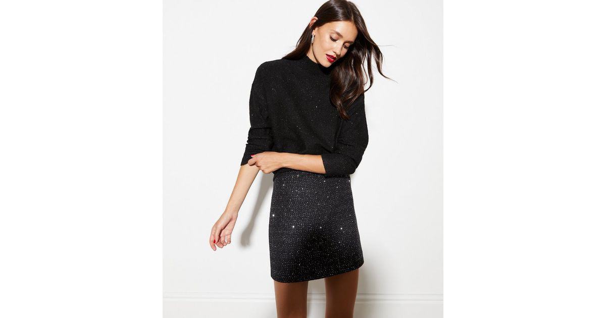 Black Bouclé Sequin Mini Skirt
						
						Add to Saved Items
						Remove from Saved Items | New Look (UK)