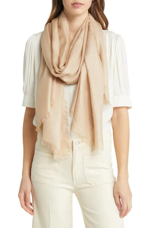 Nordstrom Cashmere & Silk Wrap in Tan Nomad at Nordstrom | Nordstrom
