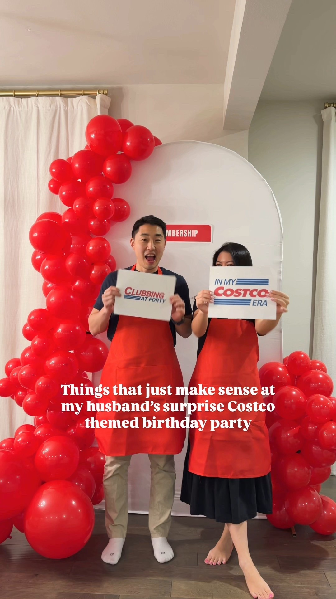 Surprise Costco themed birthday party for my husband! Sharing the Costco digital signs that I bought, red aprons, red balloons and everything else!

#LTKfoodie #LTKHome