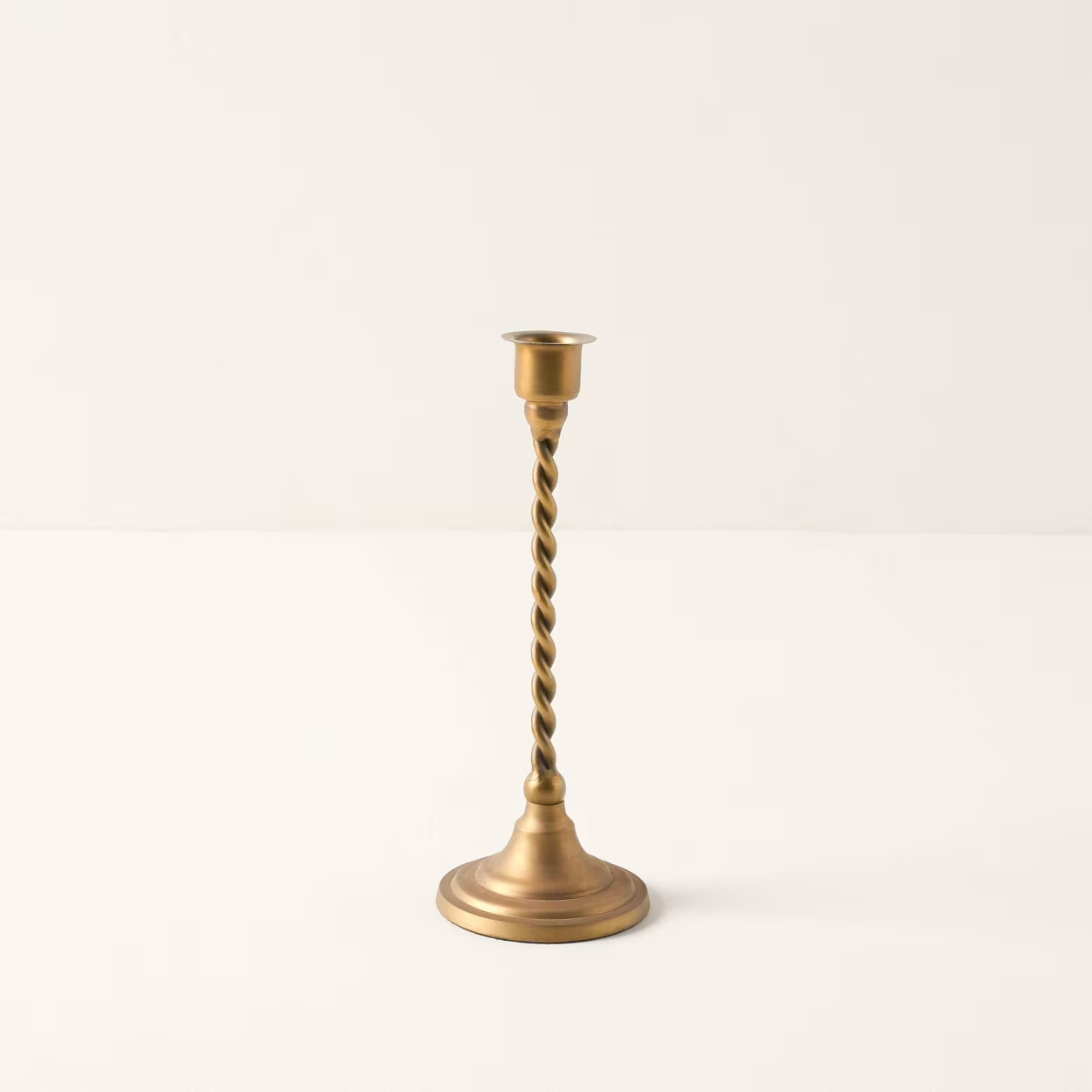 Antique Brass Metal Twisted Taper Holder | Magnolia