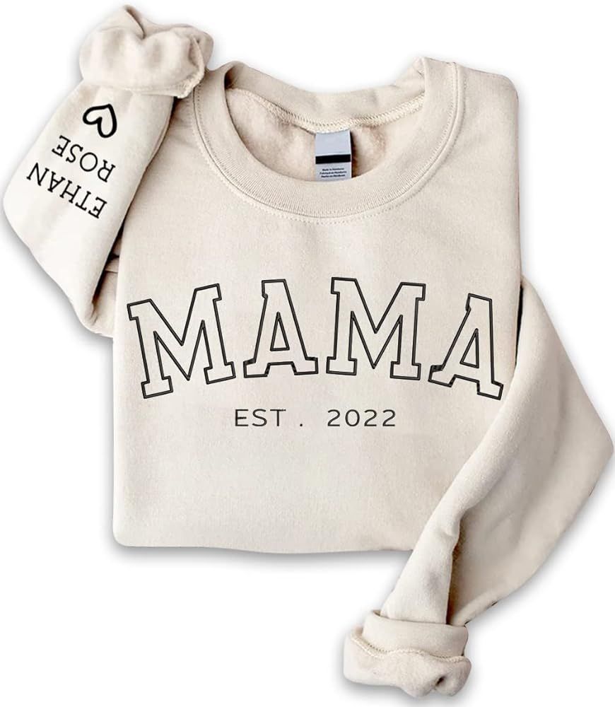 IZI POD Personalized Embroidered Sweatshirt, Grandma With Grandkids Name, Embroidered Hoodie, Gra... | Amazon (US)