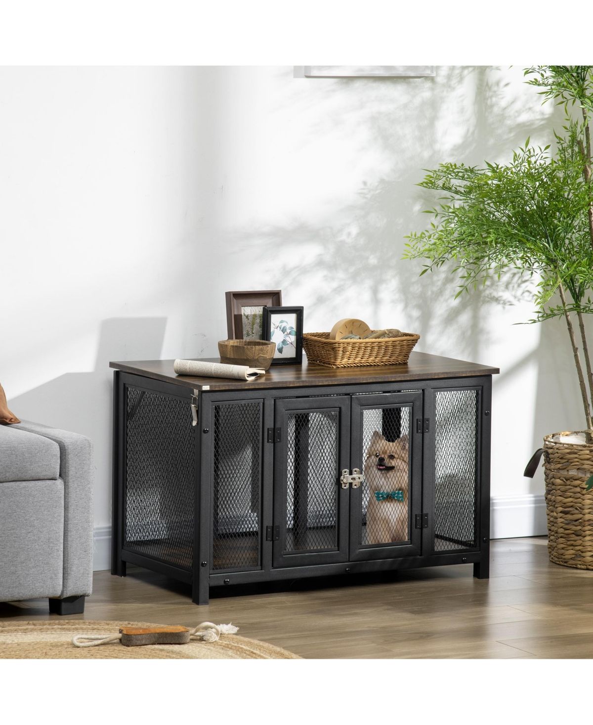 PawHut Furniture Style Dog Crate with Openable Top, Big Dog Crate End Table, Puppy Crate for Medium  | Macys (US)