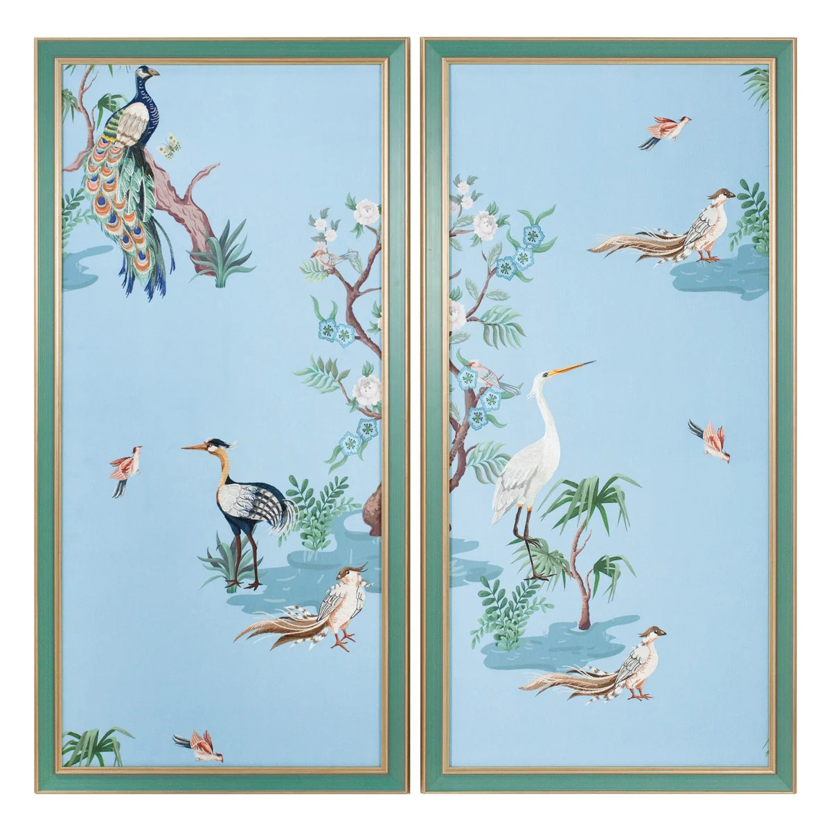 Silk Sway | Embroidered Diptych Artwork | Scout Design Studio