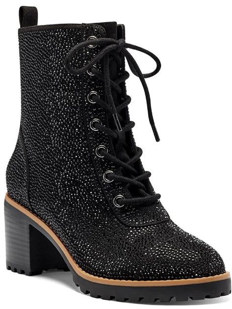 Samira 2 Womens Rhinestone Almond Toe Mid-Calf Boots | Shop Premium Outlets