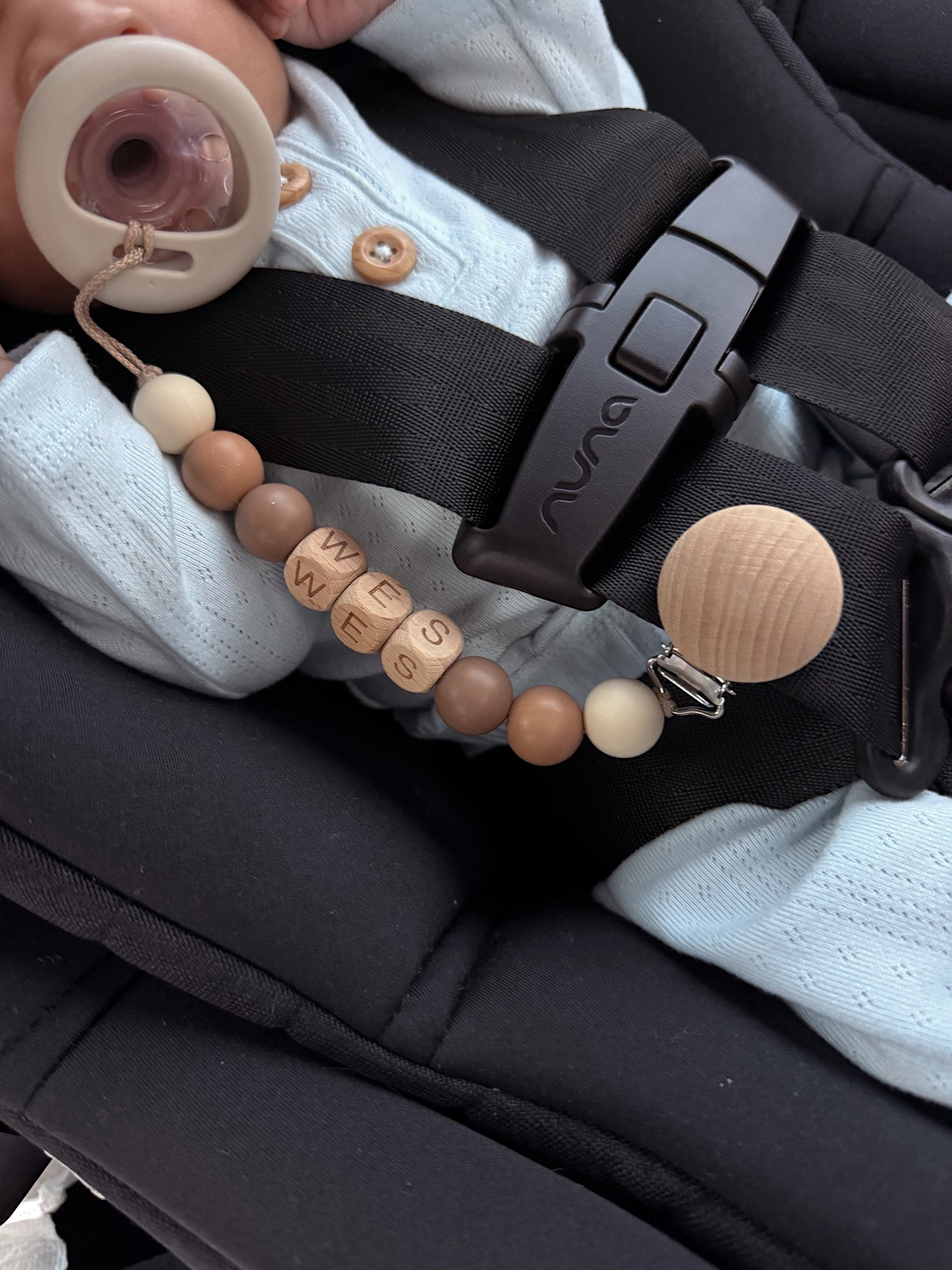 Custom wooden block lettered pacifier clip 🤎 

#LTKmomlife #LTKBaby