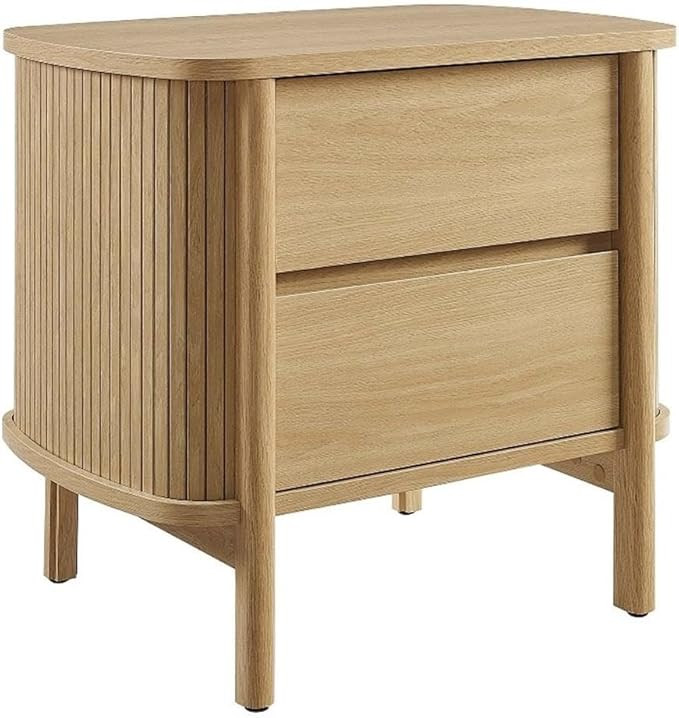 Modway Cadence Fluted 2-Drawer Nightstand in [Color] - Mid Century Modern Bedside with Storage - ... | Amazon (US)