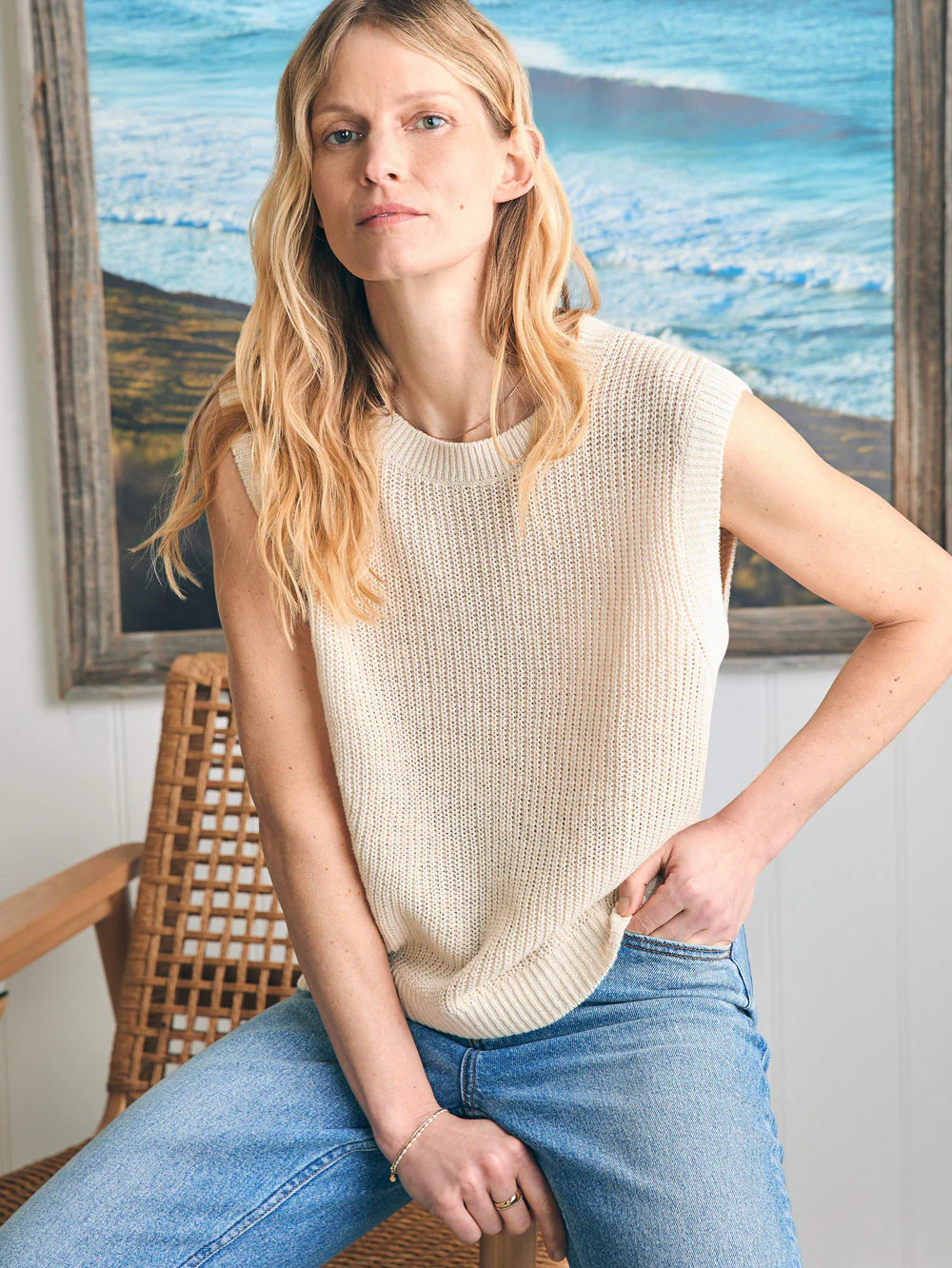 Miramar Linen Muscle Tank | Faherty
