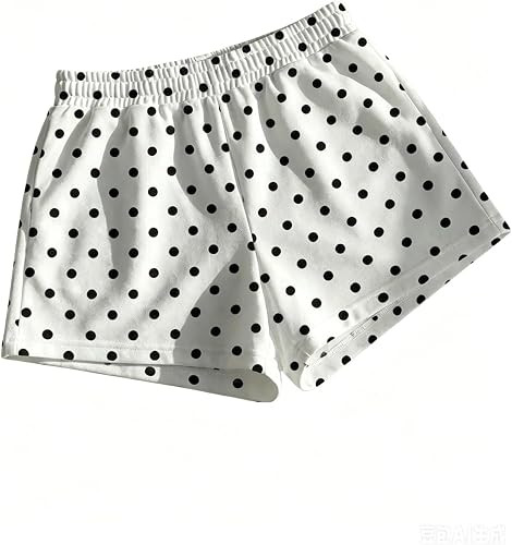 Women's Polka Dot Lounge Shorts Elastic Waist Casual Sleep Pajama Bottoms Soft Cotton Summer Home... | Amazon (US)