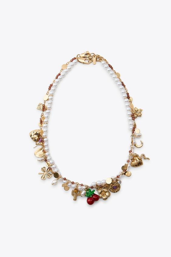 PACK OF 2 CHARM AND PEARL NECKLACES | Zara US