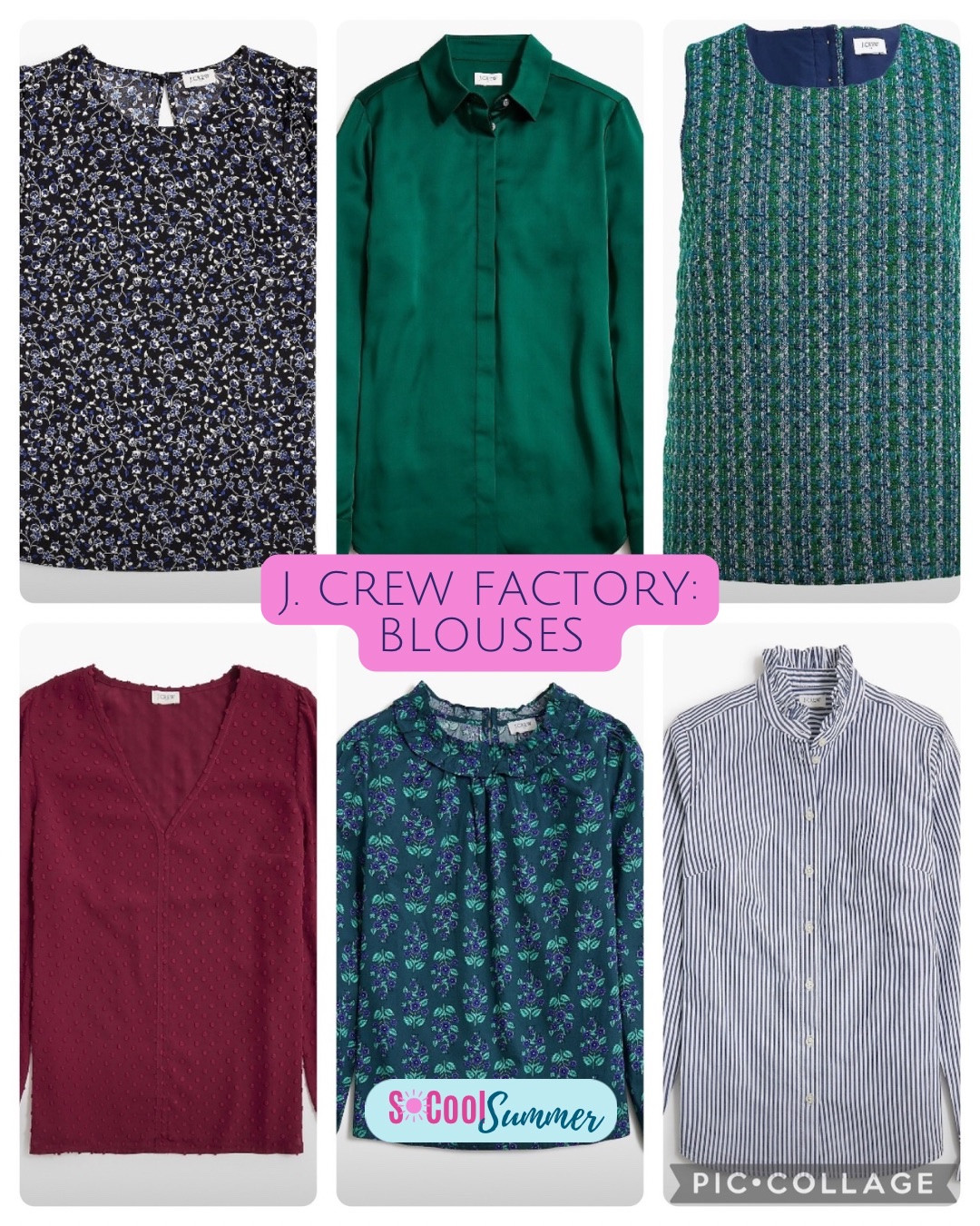 Blouses at J Crew Factory for summers.  

#hocsummer
 #coolsummer #lightsummer #truesummer #softsummer #pastelsummer #darksummer #brownsummer #sweetpeasummer #summerpalette #summerfinds


#LTKWorkwear #LTKStyleTip #LTKSaleAlert