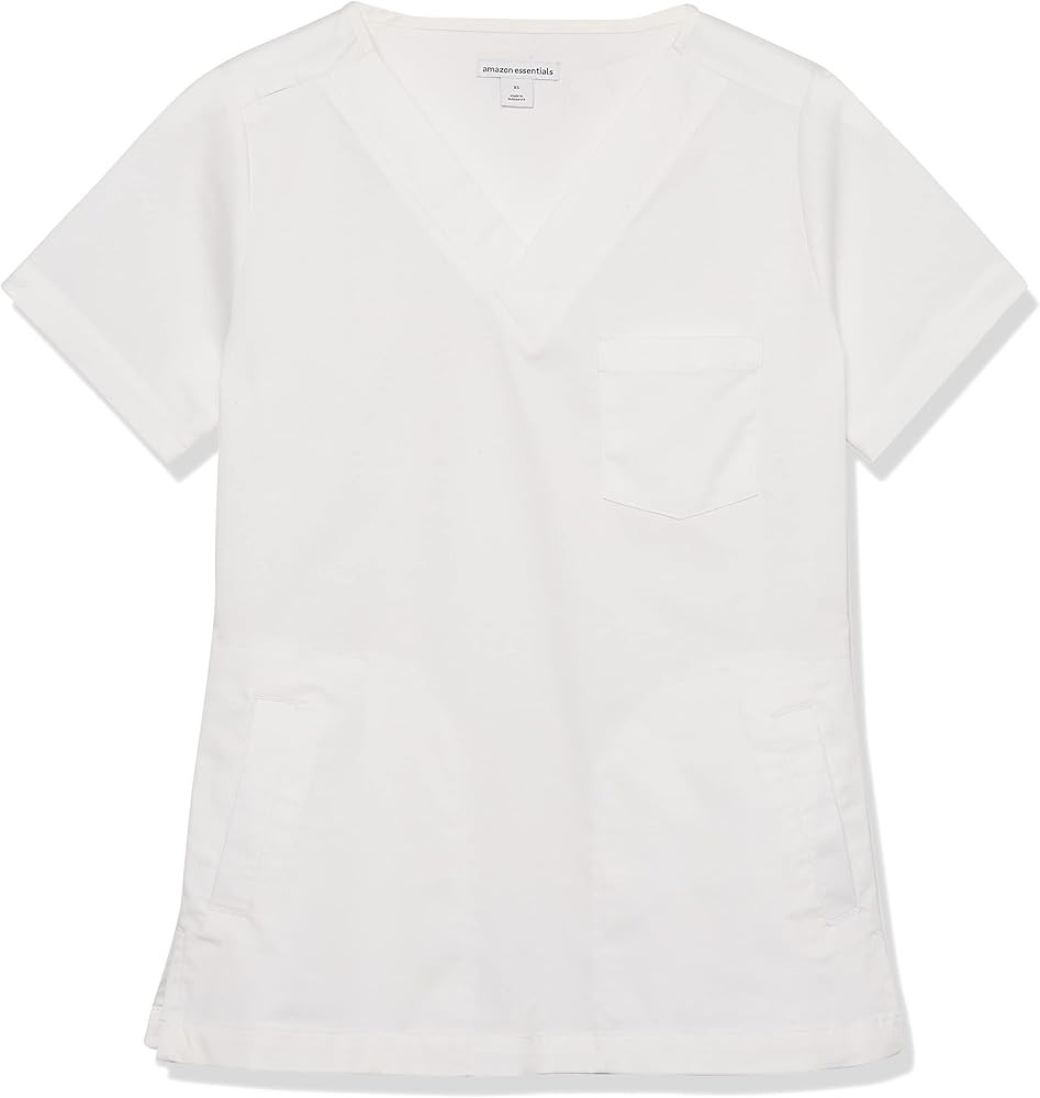 Amazon Essentials Women's Classic Fit V-Neck Short Sleeve Scrub Top (Available in Plus Size) | Amazon (US)