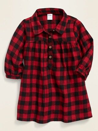 Buffalo-Check Twill Flannel Dress for Baby | Old Navy (US)