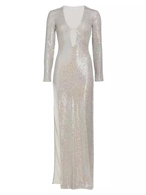 Long-Sleeve Sequin Gown | Saks Fifth Avenue