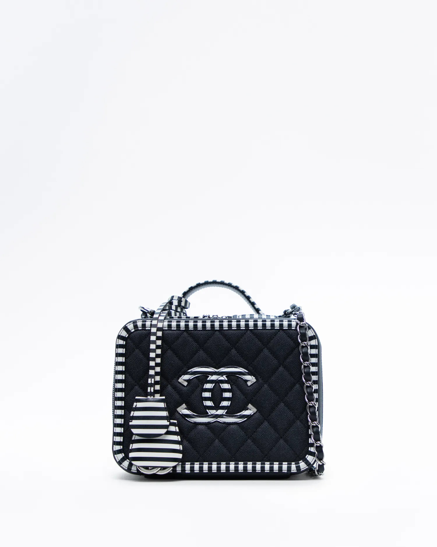 Caviar Quilted Filigree Vanity Case | Vivrelle