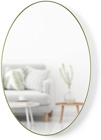 Umbra Hub Oval Wall Mirror for Entryways, Living Rooms, Bathrooms and More, Brass | Amazon (US)