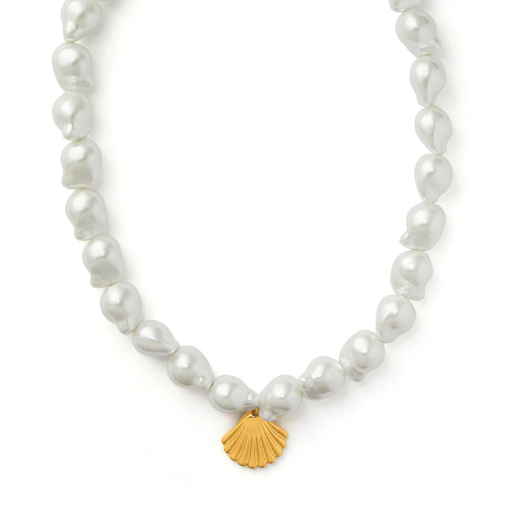 Statement Jumbo Pearl & Shell Necklace | Orelia