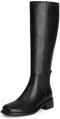 Knee High Boots for Women Low Heel Flat Tall Boots | Amazon (US)