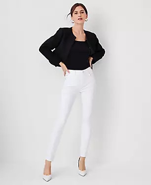 Mid Rise Skinny Jeans in White | Ann Taylor (US)