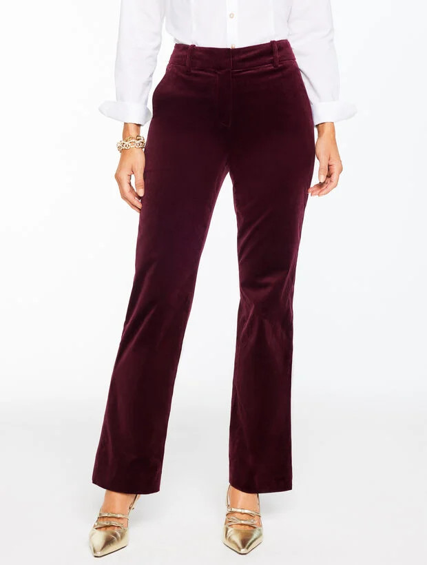 Straight Leg Plush Velveteen Pants | Talbots