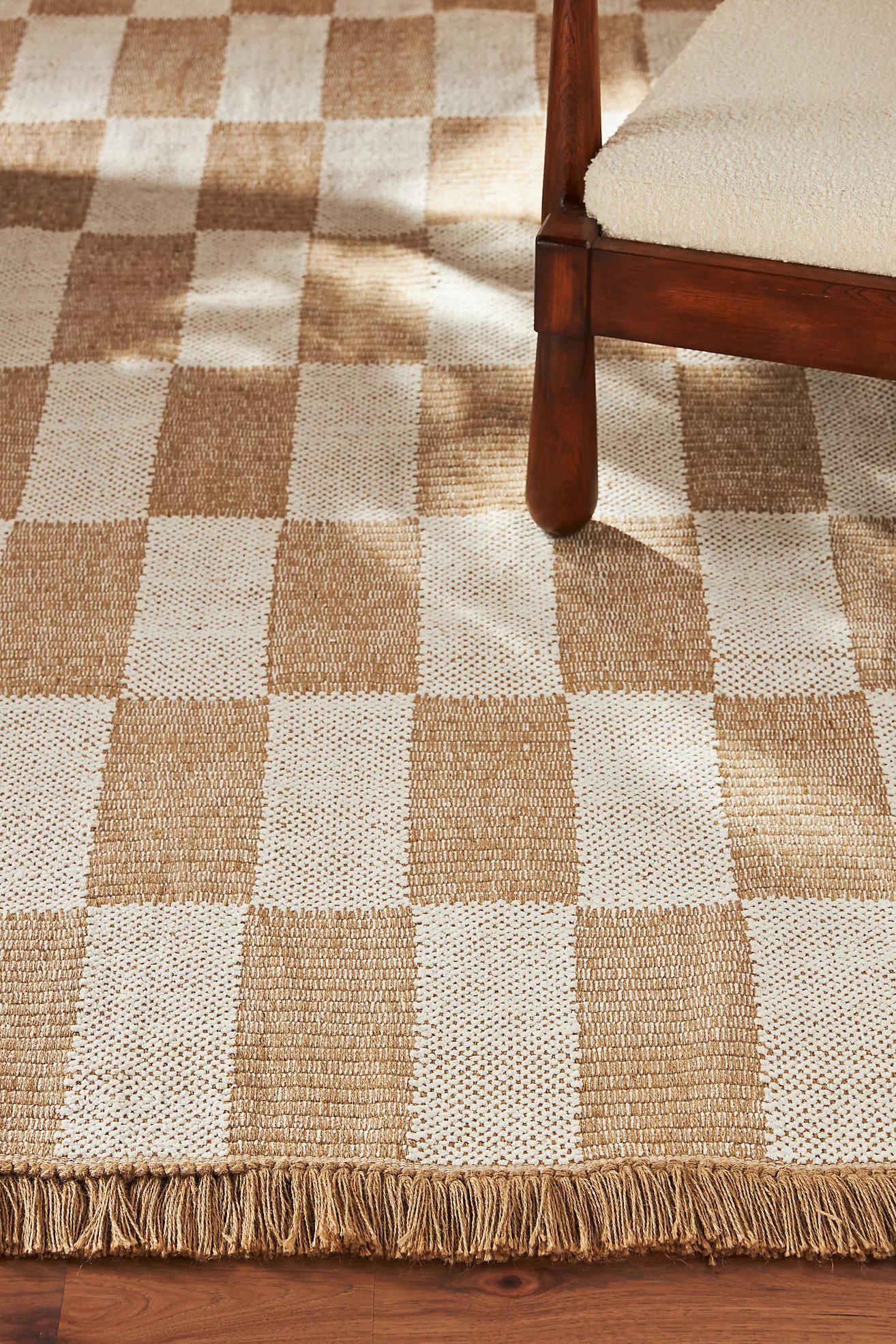 Amber Lewis for Anthropologie Checkered Jute Rug | Anthropologie (US)