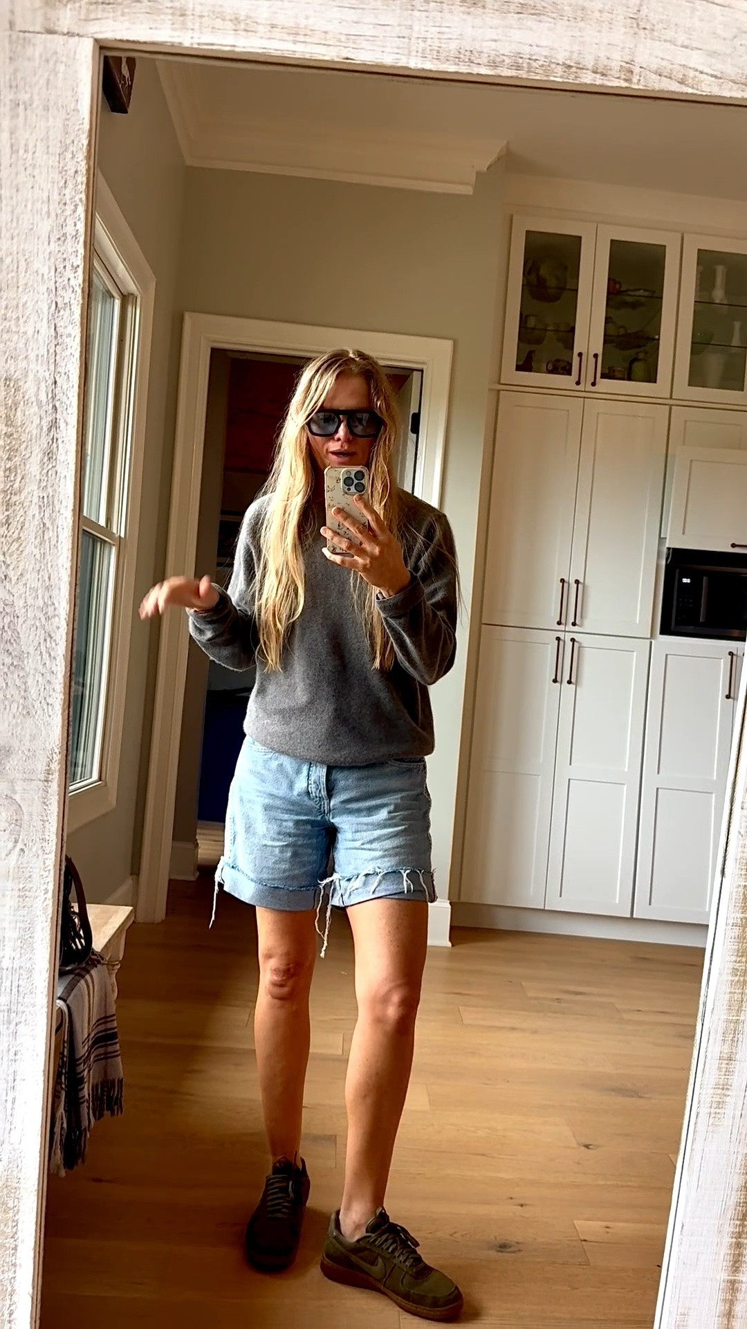 #ootd

Size reference 5’ 9” 140 lbs

Cashmere sweater - medium

Black tank - medium

Boyfriend shorts - 6
(Normally 27/28)

Sneakers - sized up 1/2 size




Everyday outfit. Weekend style. Casual shorts outfit. Mom shorts outfit. Long shorts outfit.

#LTKootd #LTKOver40 #LTKTall