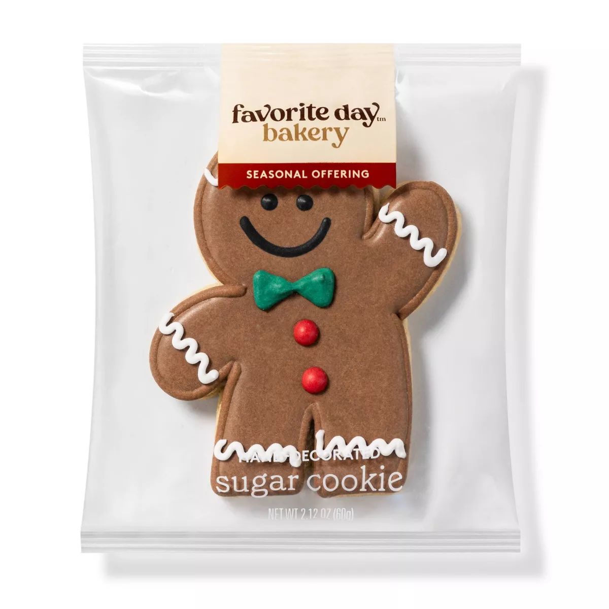 Holiday Decorated Gingerbread Man Cookie - 2.12oz - Favorite Day™ | Target